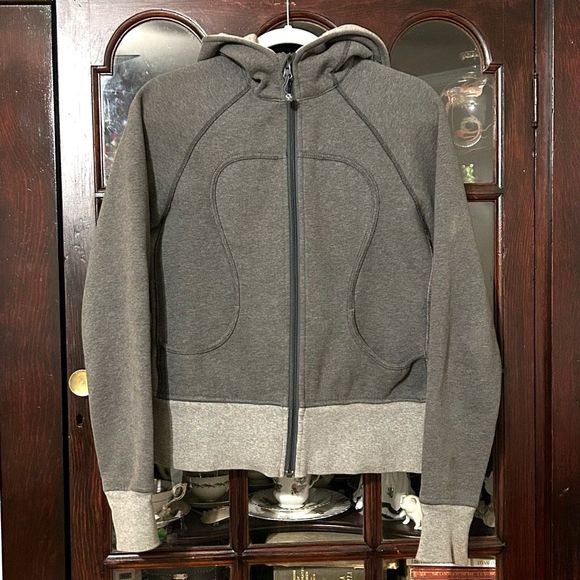 lululemon athletica Tops - Lululemon Scuba Hoodie Size 8 - 2 tone gray